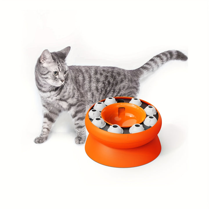Interactive Cat Puzzle Feeder for Dry Food and Snacks