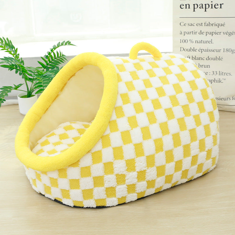 Semi-enclosed Dog House Pet Bed Thick Warm