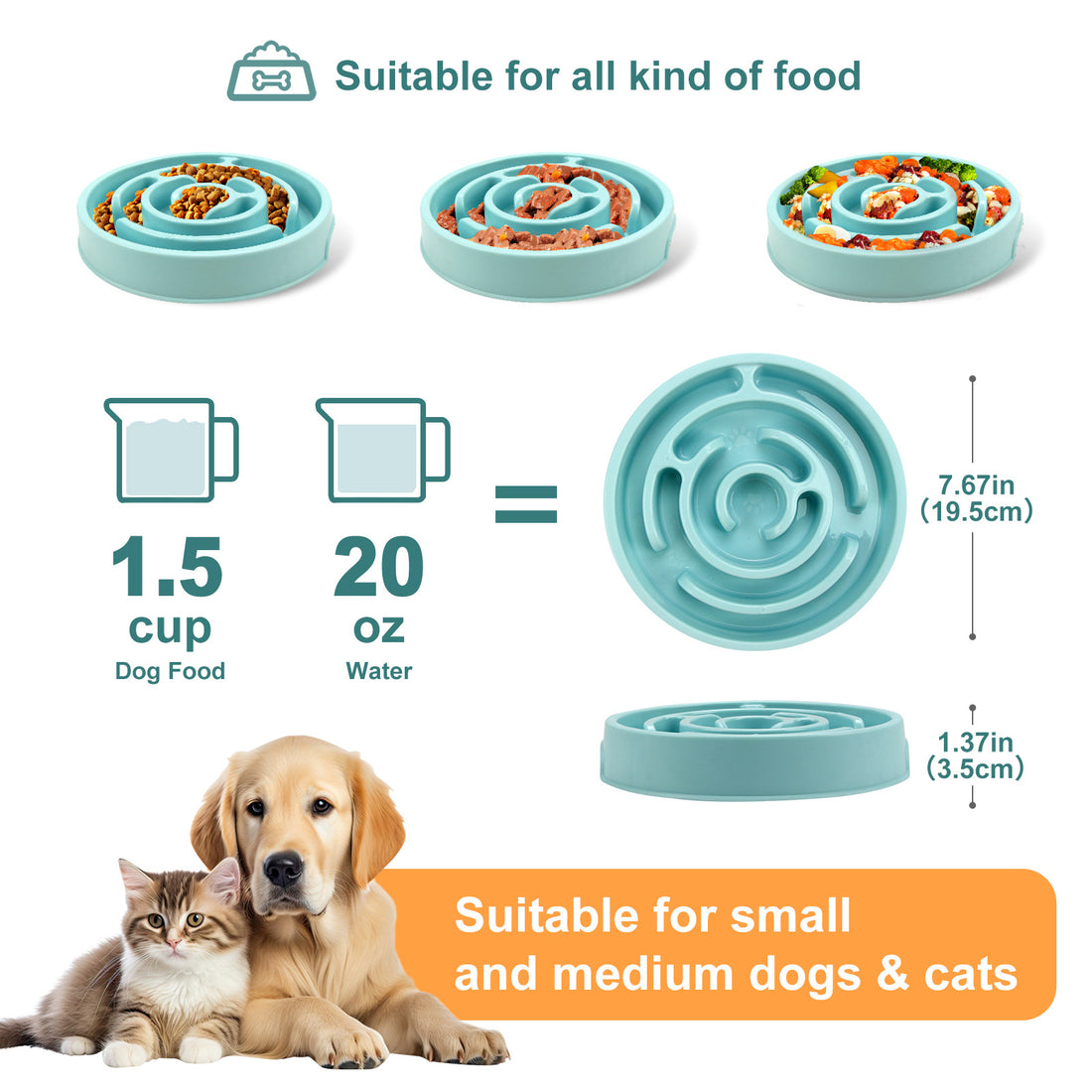 Silicone Slow Feeder Dog Bowl for Healthy Anti-Choke Eating