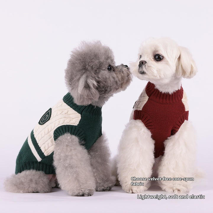 Preppy Style Dog Winter Warm Clothes