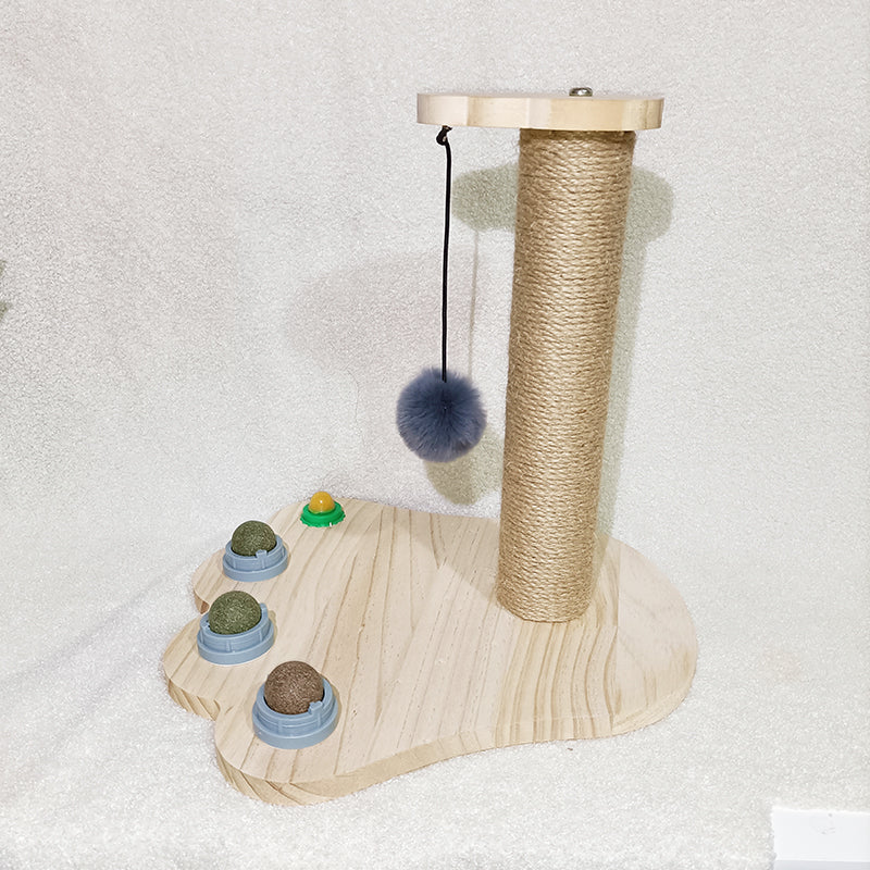 Solid Wood Bite-Resistant Cat Turntable Toy