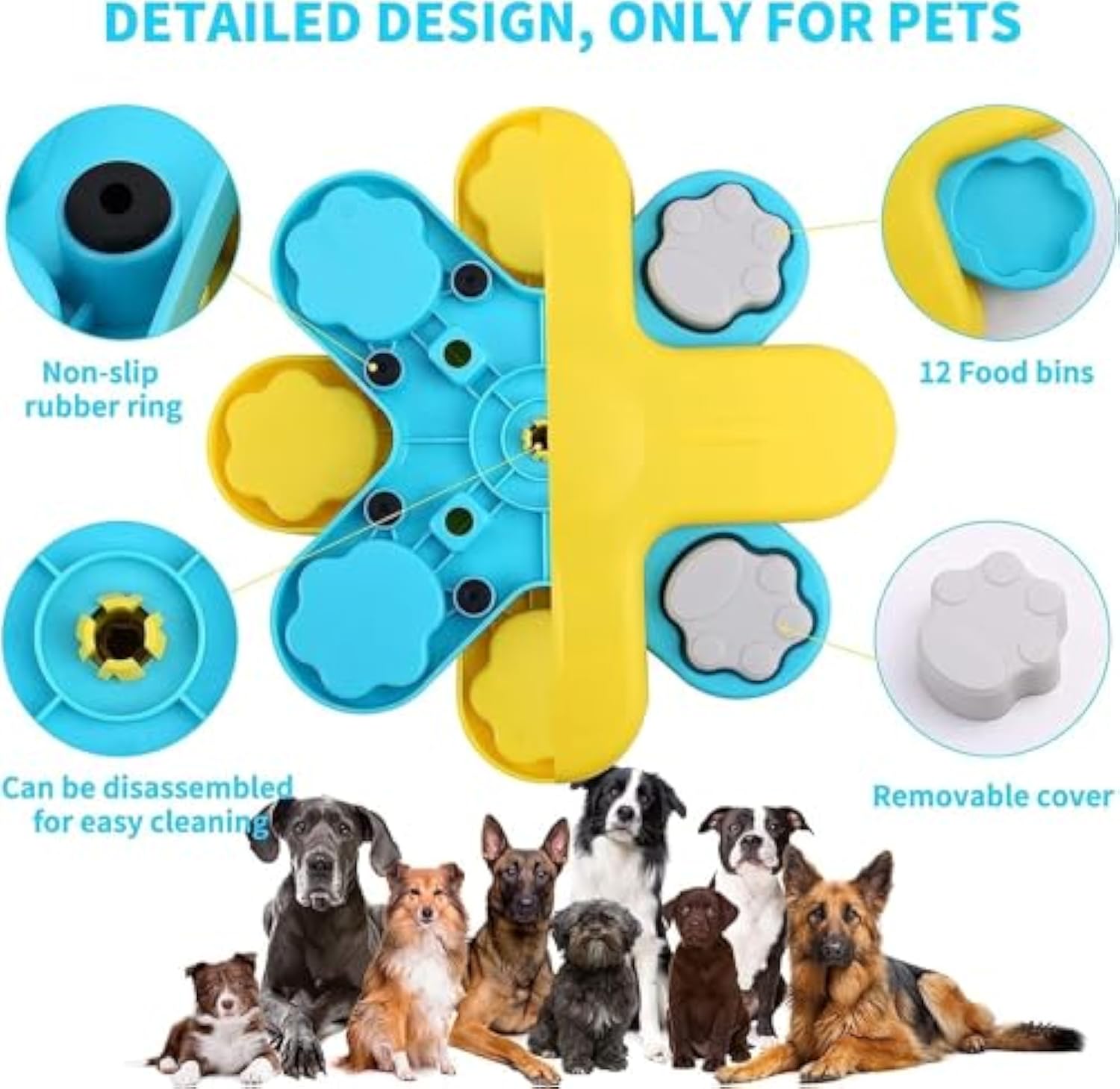 Interactive Twister Dog Puzzle Feeder for IQ and Slow Feeding