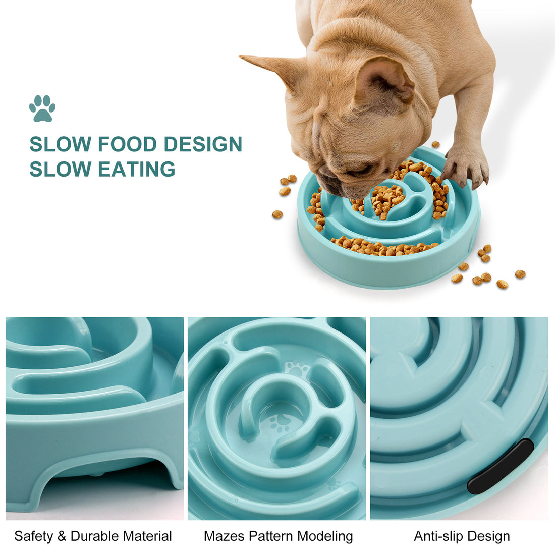 Silicone Slow Feeder Dog Bowl for Healthy Anti-Choke Eating