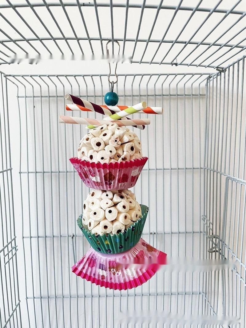 Edible Parrot Shredding Toy Soft Chew Ball for Birds