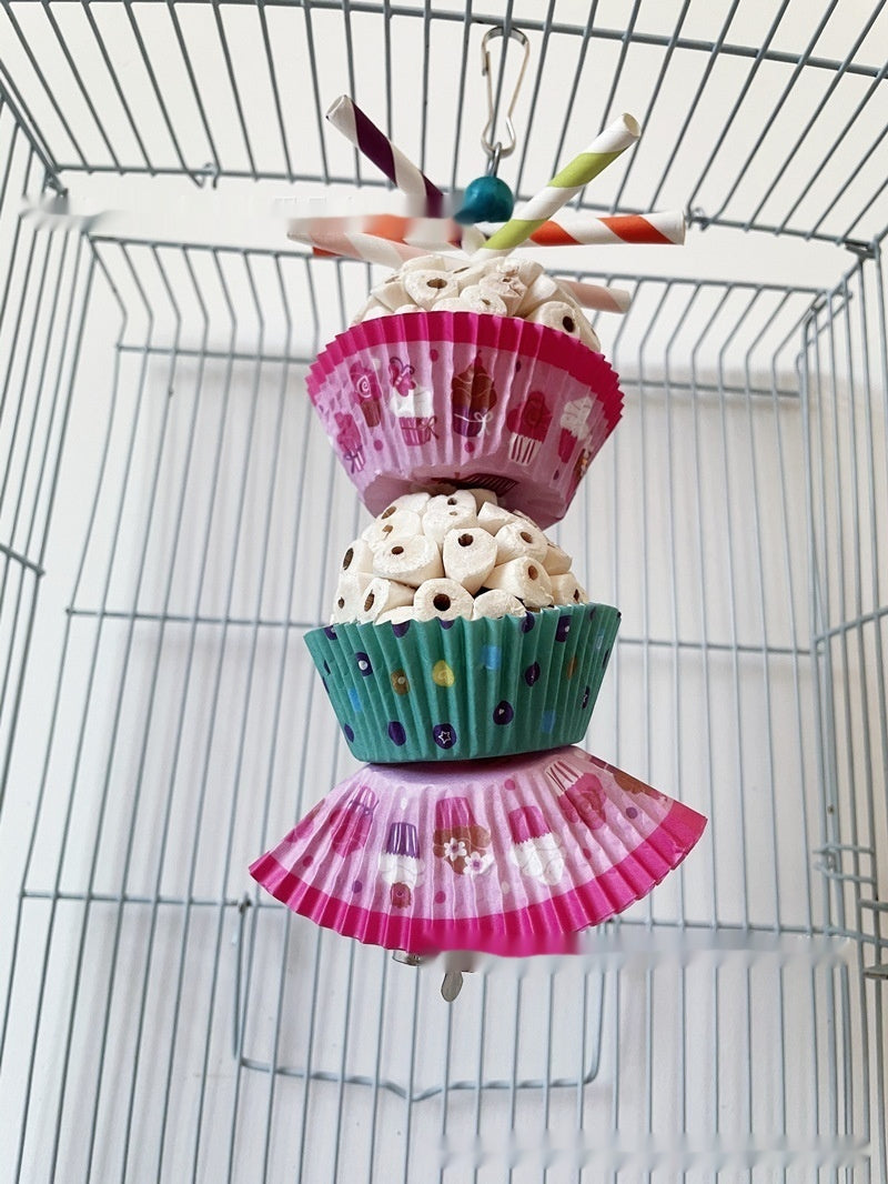 Edible Parrot Shredding Toy Soft Chew Ball for Birds
