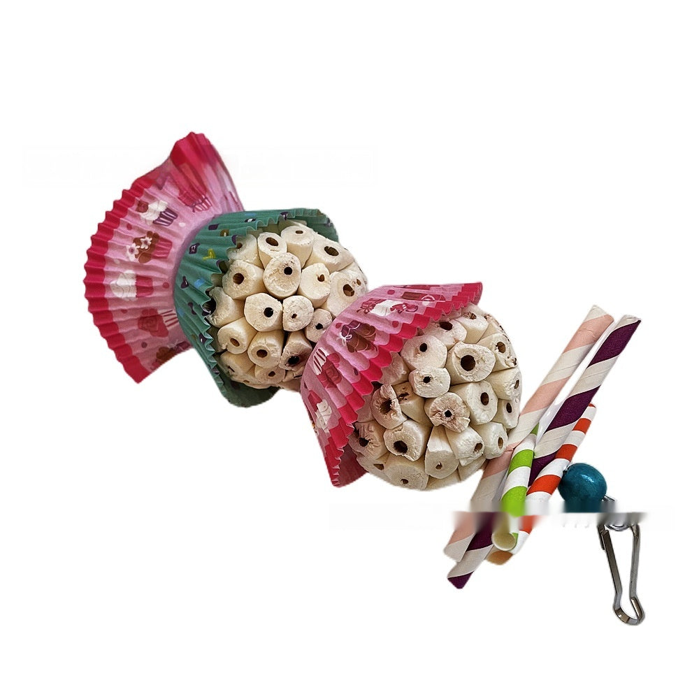 Edible Parrot Shredding Toy Soft Chew Ball for Birds