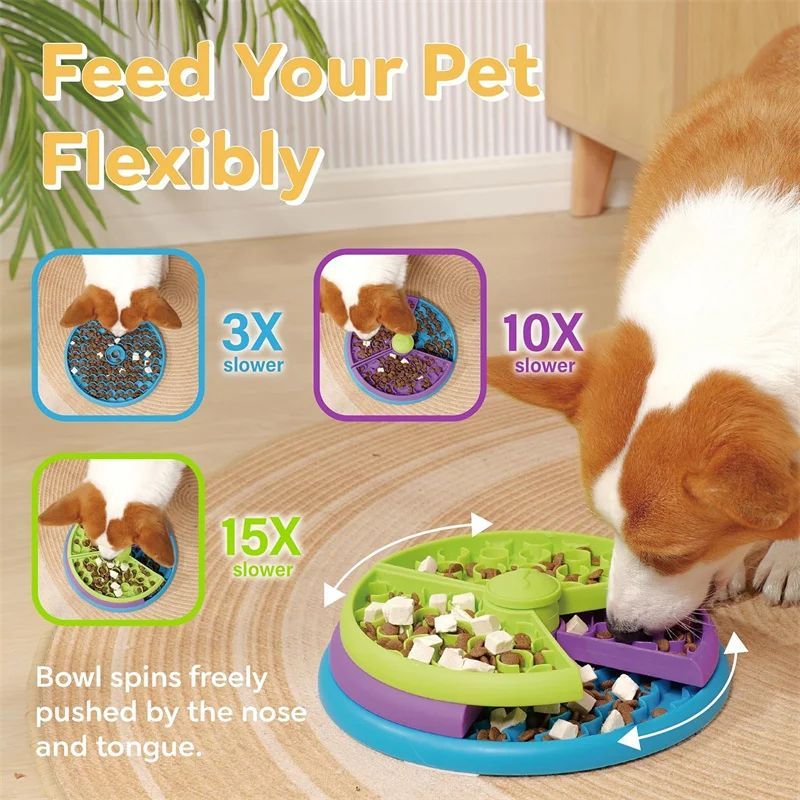 3-Layer Slow Feeder Puzzle Bowl for Dogs and Puppies