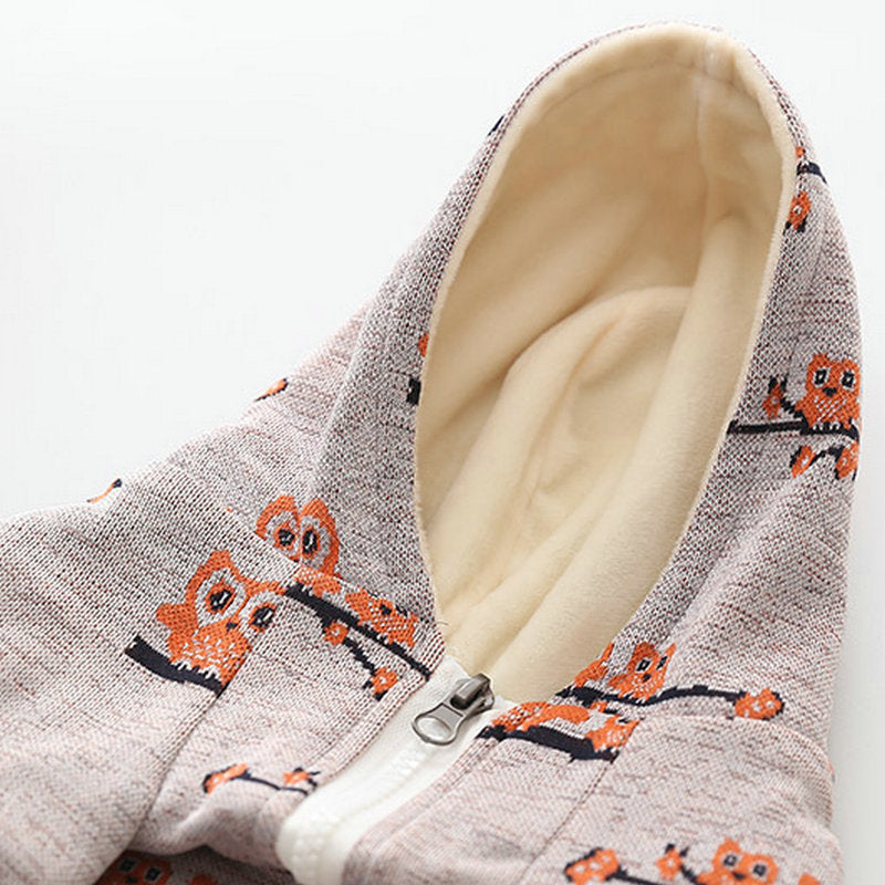Dog Pattern Sweater Zipper Coat
