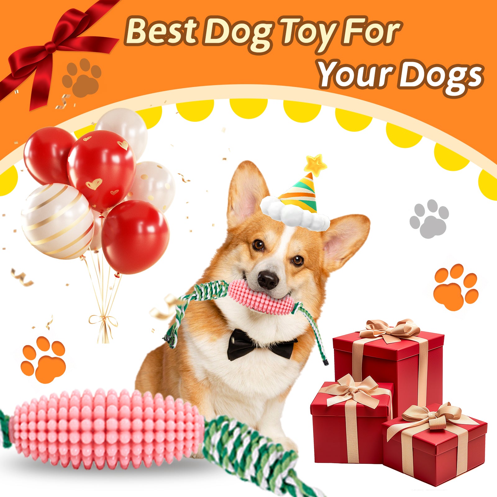 Interactive Corn-Shaped Dog Chew Toy for Puppies Teeth Cleaning