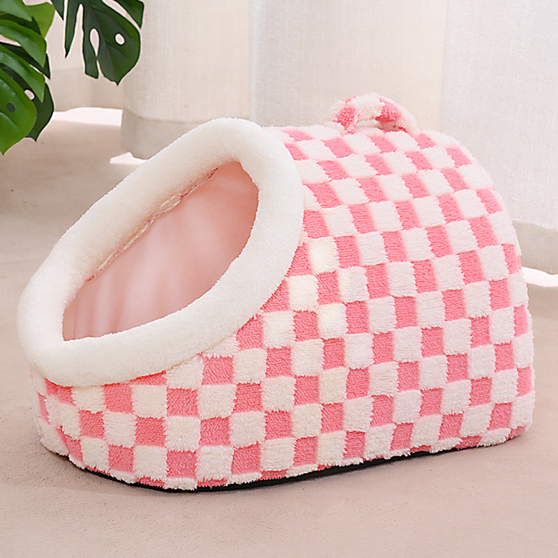 Semi-enclosed Dog House Pet Bed Thick Warm