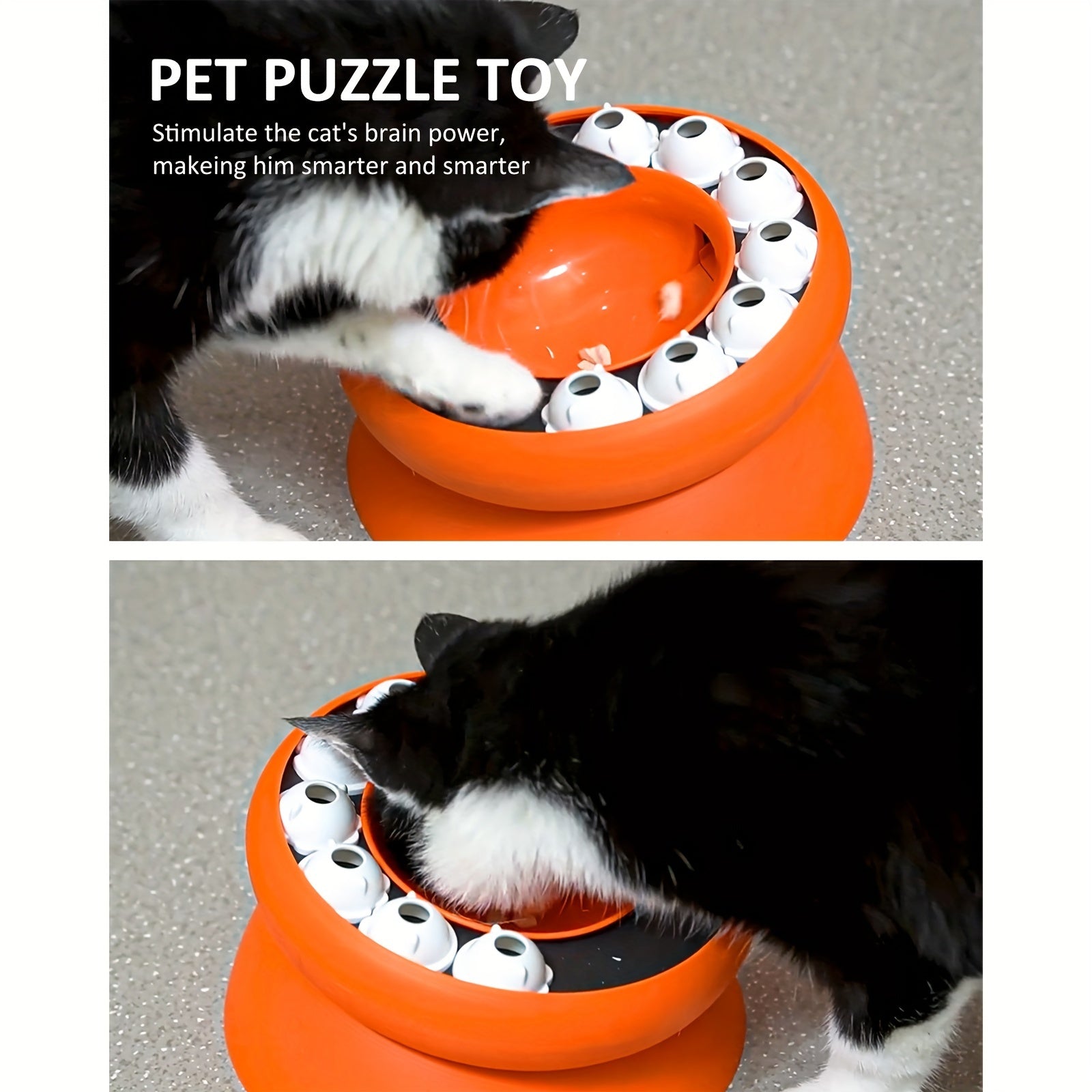 Interactive Cat Puzzle Feeder for Dry Food and Snacks