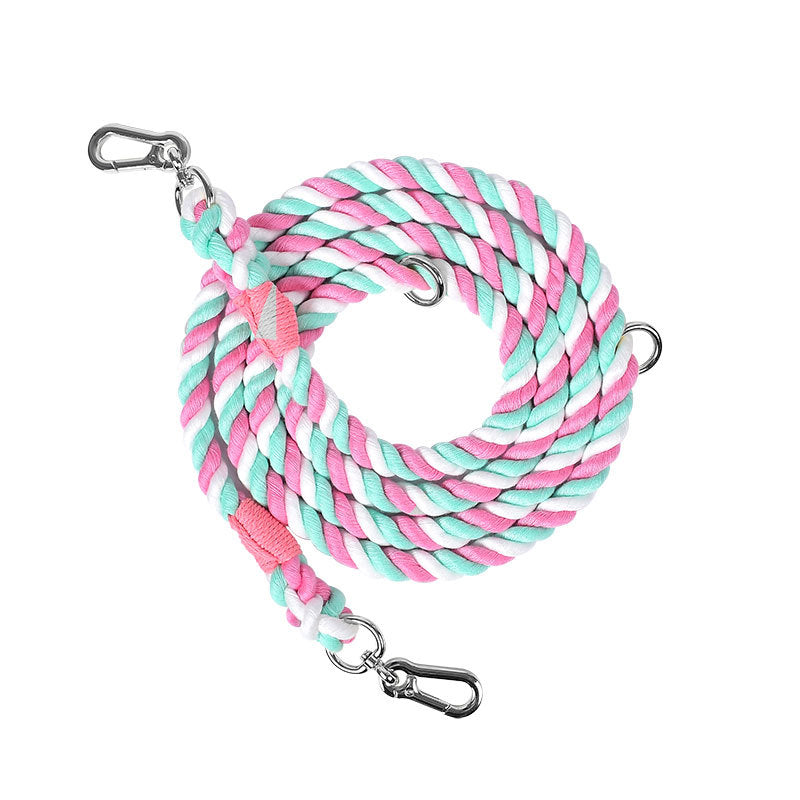 Woven Rainbow Running Dog Leash Multi-functional