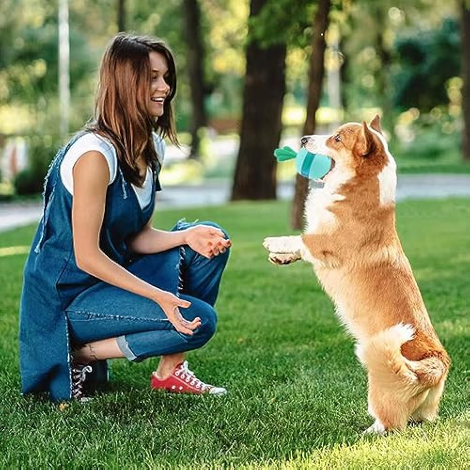 Durable Rubber Interactive Treat Dispensing Dog Puzzle Toy for Medium Large Dogs
