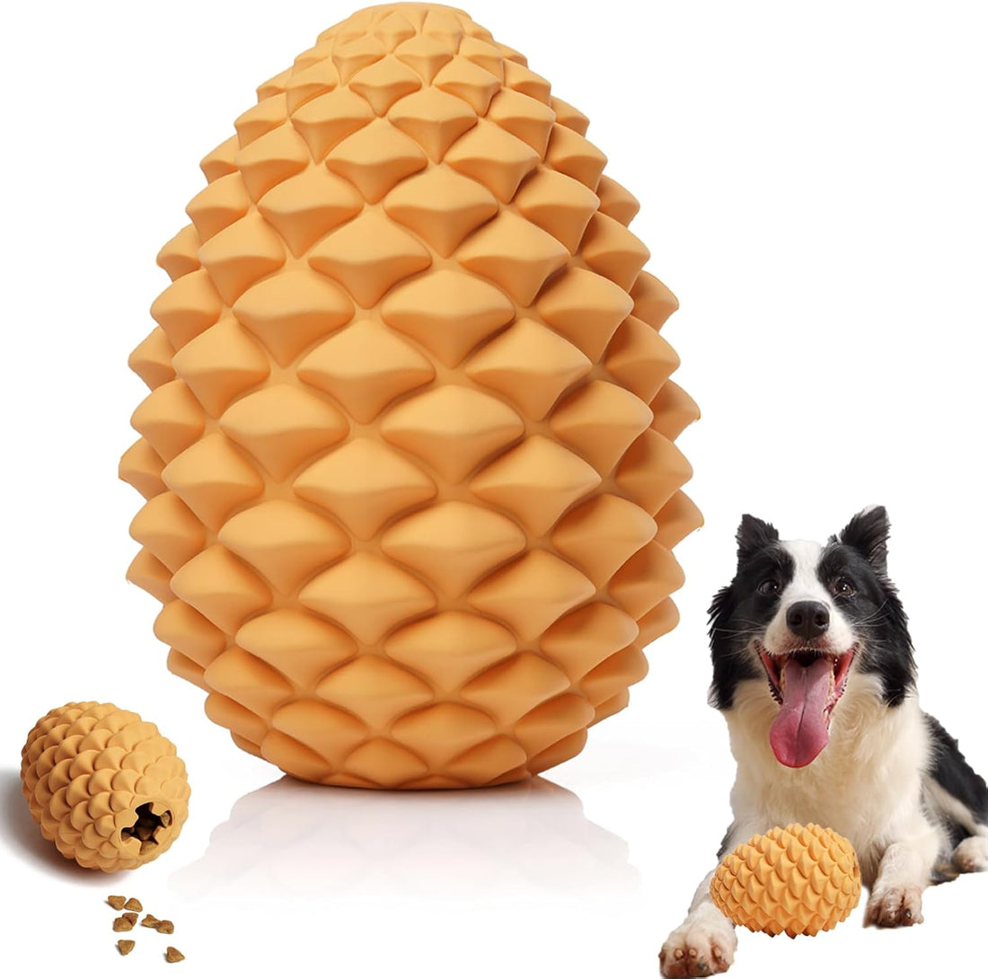 Pine Cone Tough Chew Toy with Treat Dispenser for Medium Large Dogs