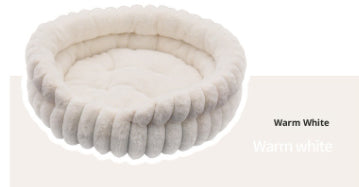 Pet Cat Nest Straight Plush Pet Bed Round
