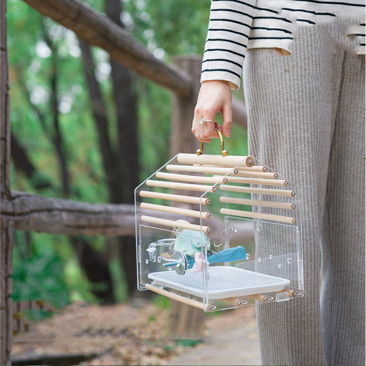 Transparent Acrylic Bird Cage for Parrots