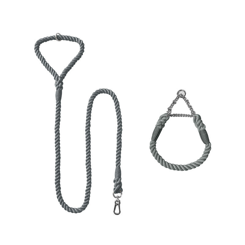 Woven Cotton Pet Dog Leash Collar Set