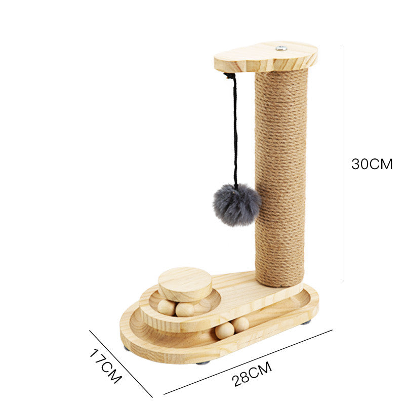 Solid Wood Bite-Resistant Cat Turntable Toy