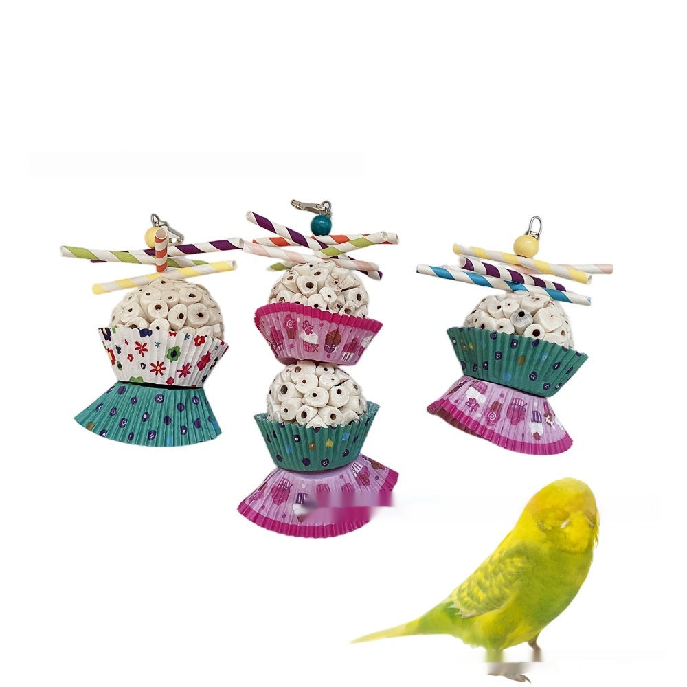Edible Parrot Shredding Toy Soft Chew Ball for Birds