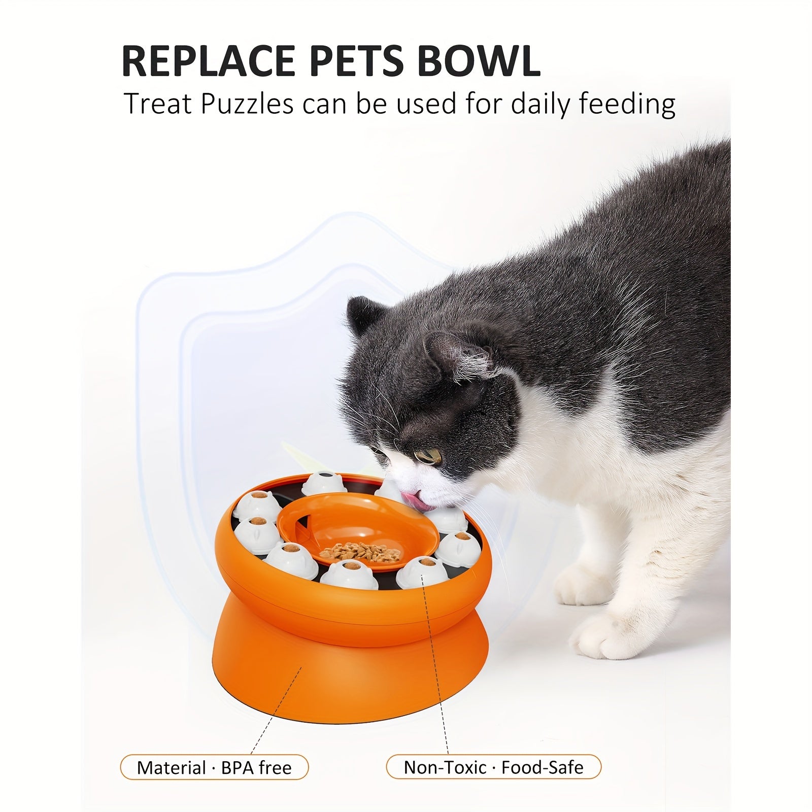 Interactive Cat Puzzle Feeder for Dry Food and Snacks