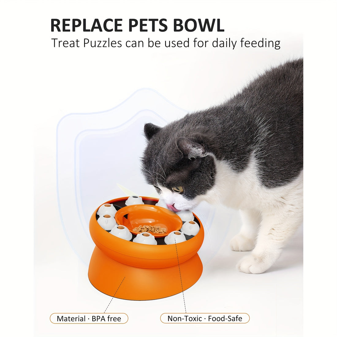 Interactive Cat Puzzle Feeder for Dry Food and Snacks