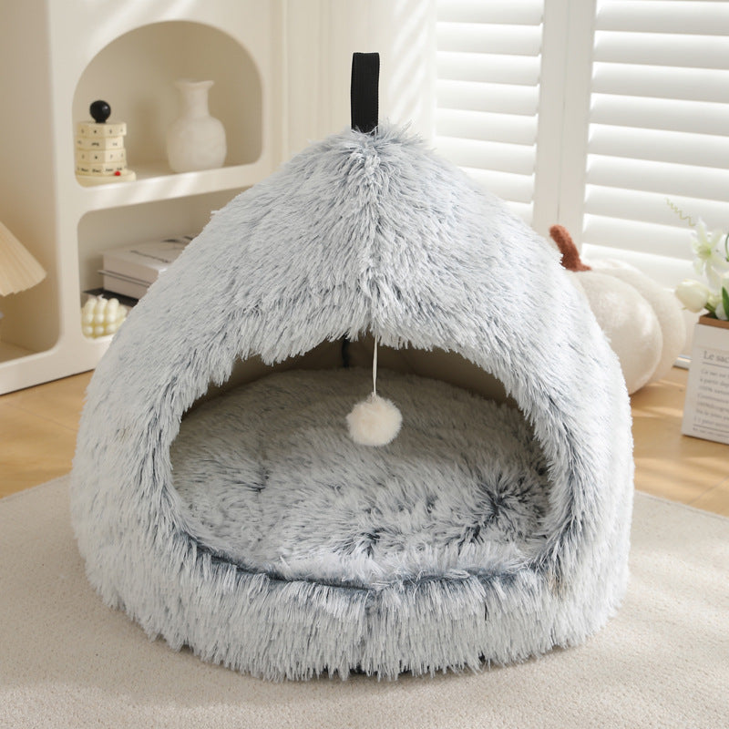 Winter Cat Nest Plush Warm Pet Bed