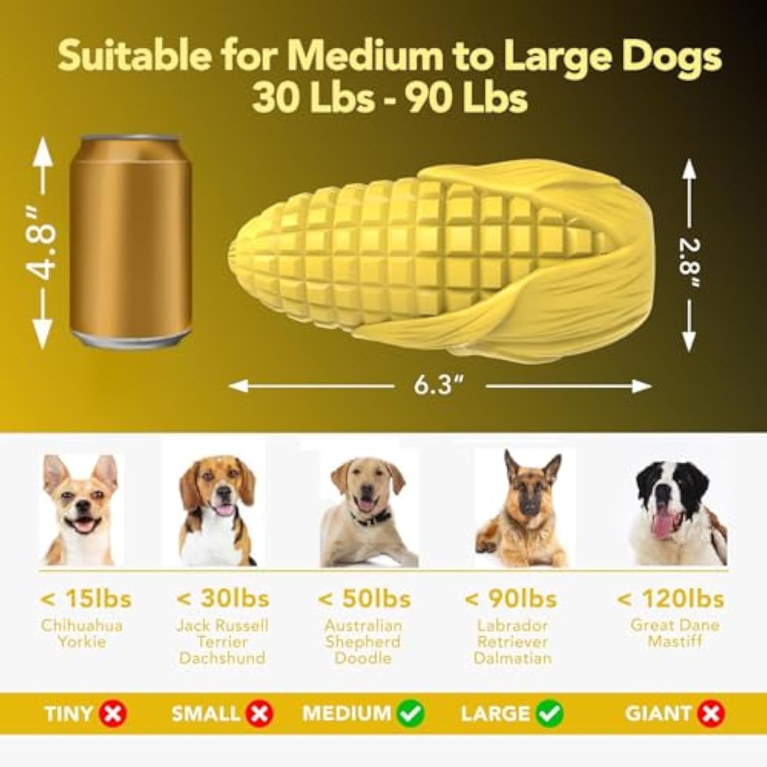 Toy For Medium Large Breeds Corn Stick Toy
