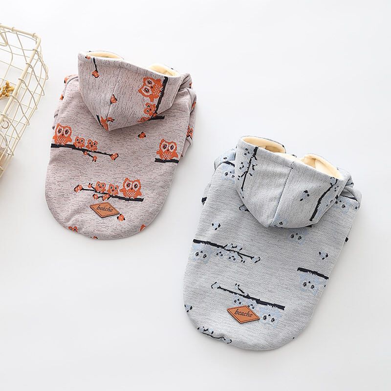 Dog Pattern Sweater Zipper Coat