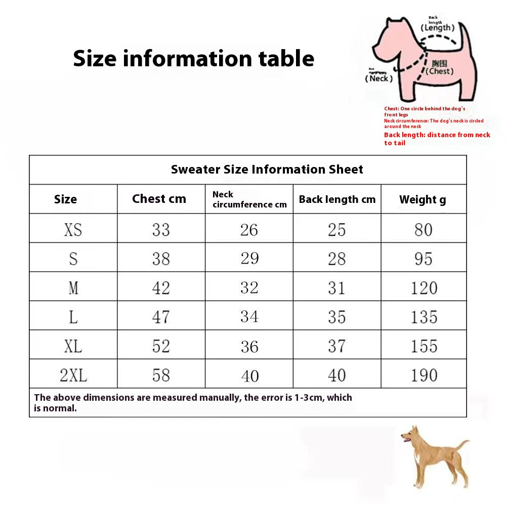 Autumn And Winter Thick Warm Dog Clothes