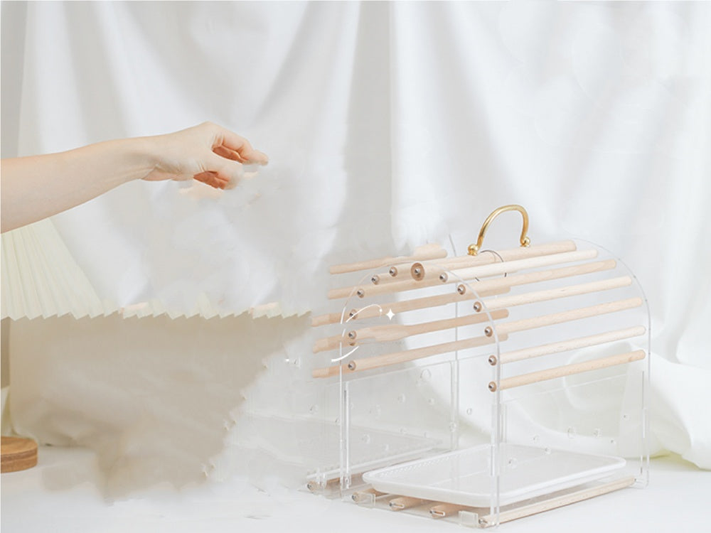 Transparent Acrylic Bird Cage for Parrots