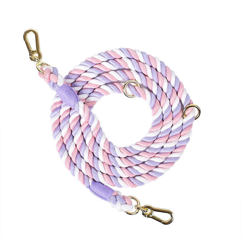 Woven Rainbow Running Dog Leash Multi-functional