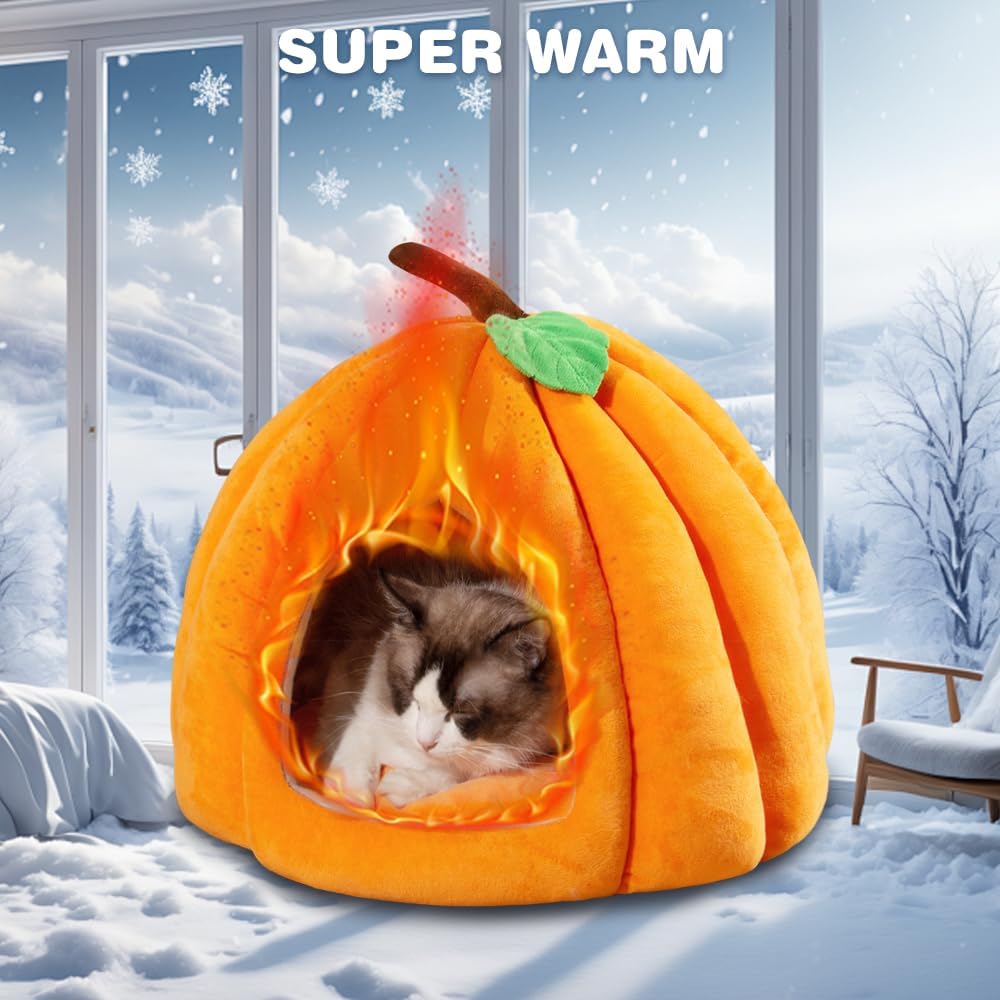 Cute Pumpkin Shape Cat Cave Bed