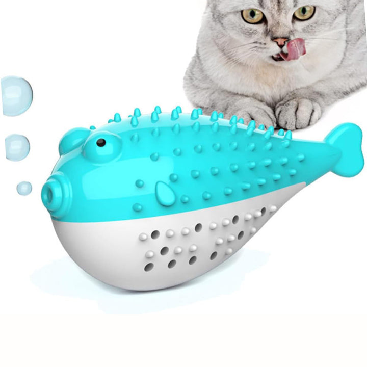 Mint Silicone Cat Chew and Teaser Toy with Toothbrush Function