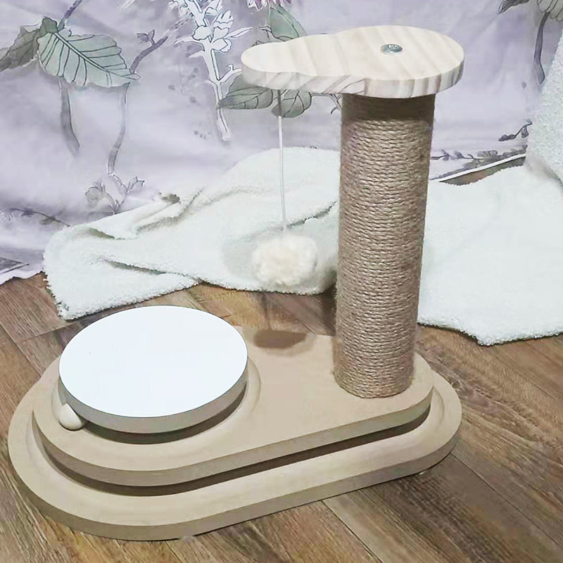 Solid Wood Bite-Resistant Cat Turntable Toy
