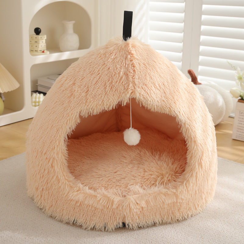 Winter Cat Nest Plush Warm Pet Bed