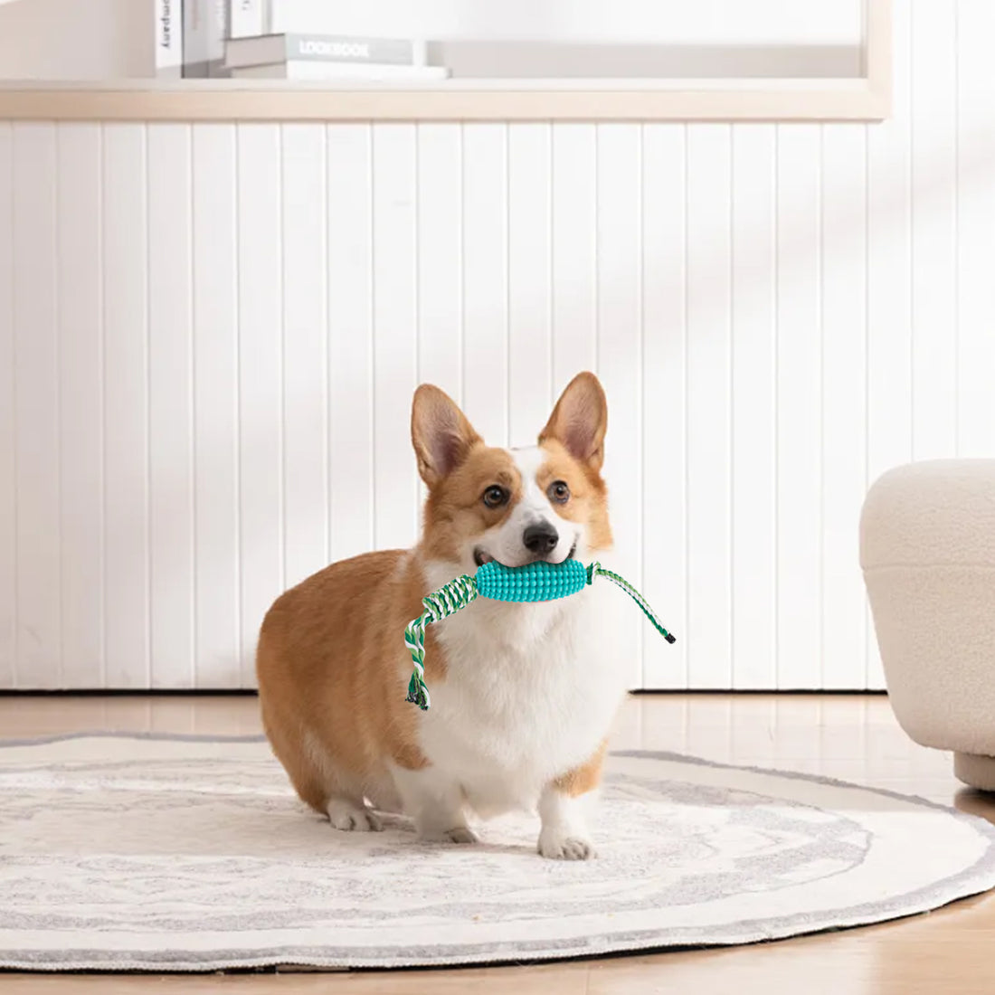 Interactive Corn-Shaped Dog Chew Toy for Puppies Teeth Cleaning