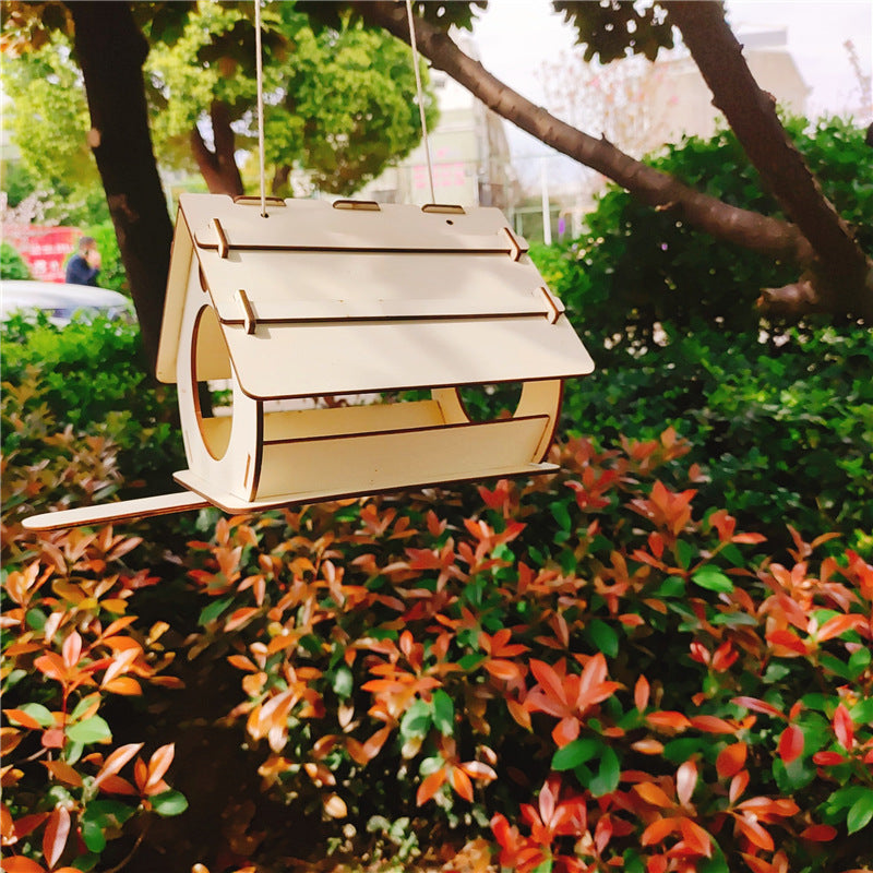 DIY Hanging Wooden Bird Feeder