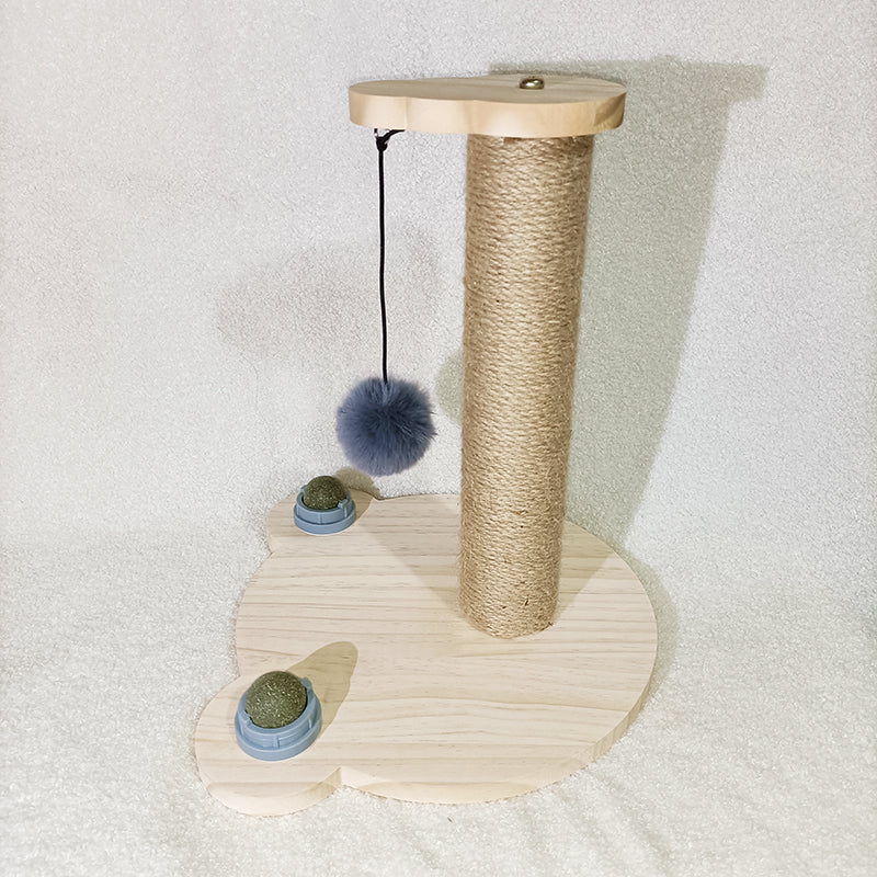 Solid Wood Bite-Resistant Cat Turntable Toy