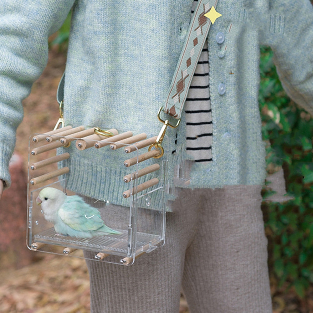 Transparent Acrylic Bird Cage for Parrots