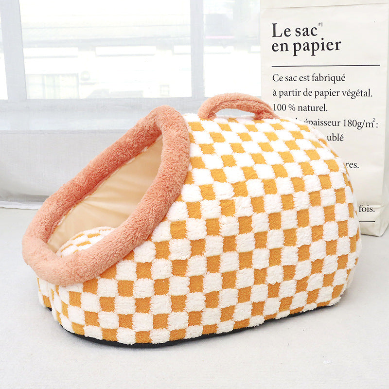 Semi-enclosed Dog House Pet Bed Thick Warm