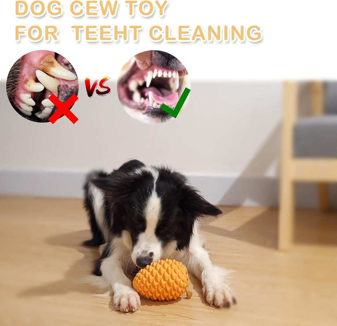 Pine Cone Tough Chew Toy with Treat Dispenser for Medium Large Dogs