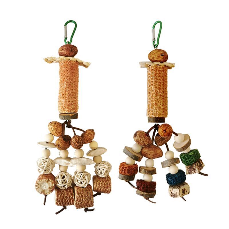 Peony Parrot Bite Toy with Cuttlebone, Corncob and Vine Ball