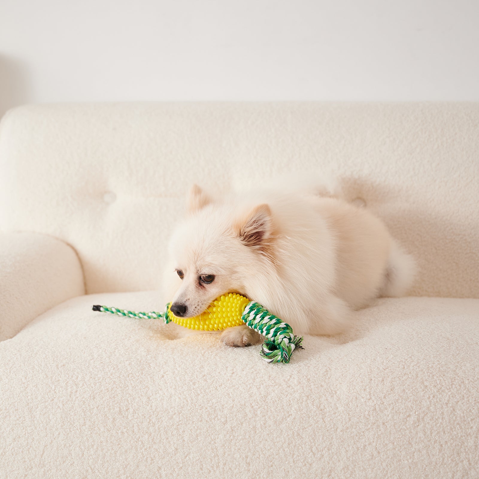 Interactive Corn-Shaped Dog Chew Toy for Puppies Teeth Cleaning