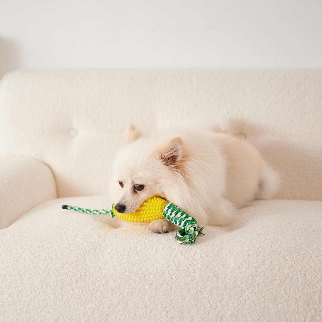 Interactive Corn-Shaped Dog Chew Toy for Puppies Teeth Cleaning