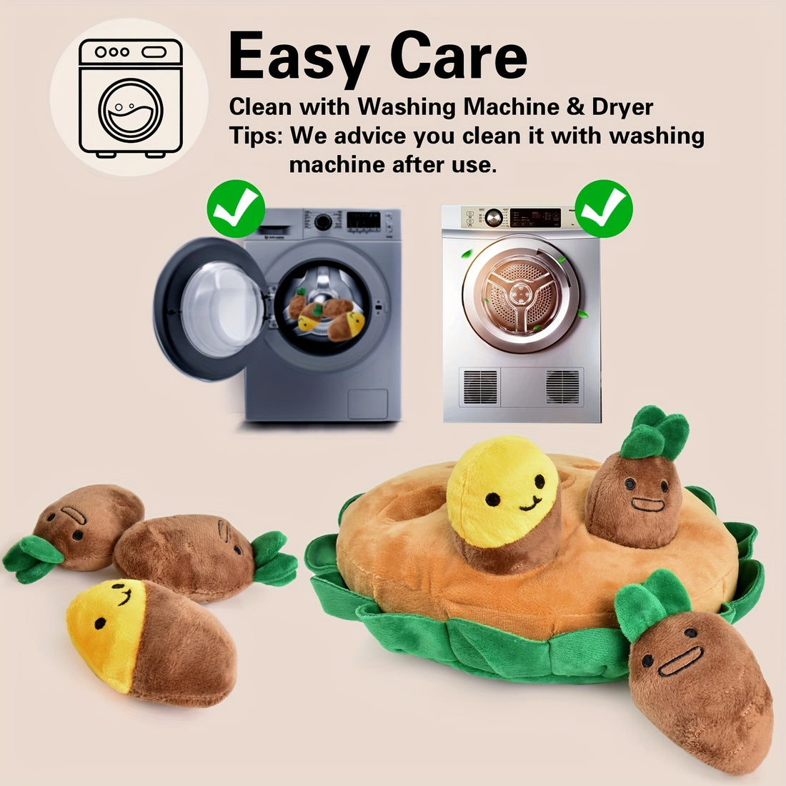 Interactive Dog Sniffing Puzzle Pad with Removable Squeaky Plush Toy