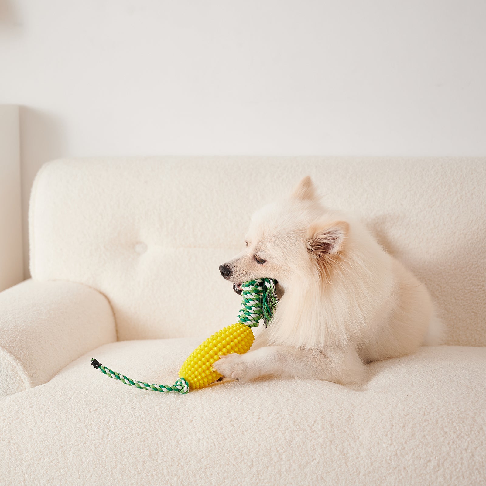 Interactive Corn-Shaped Dog Chew Toy for Puppies Teeth Cleaning