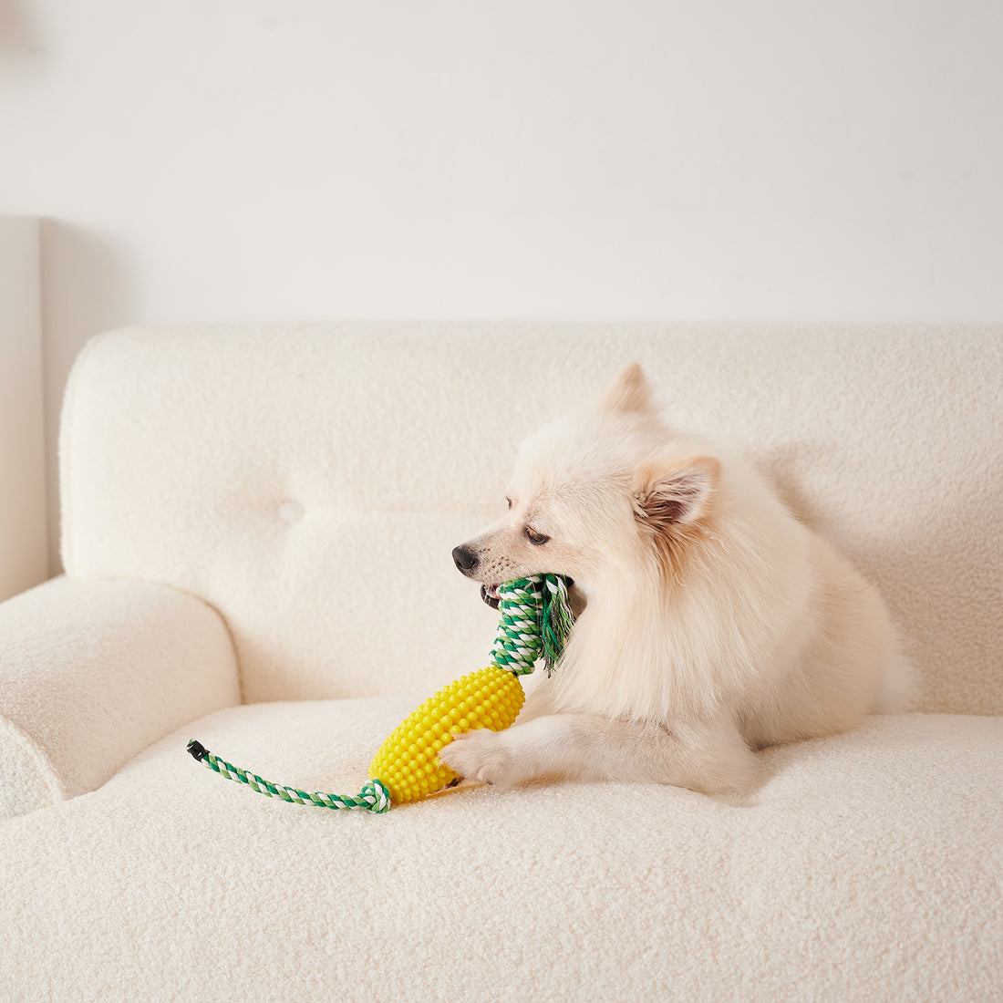 Interactive Corn-Shaped Dog Chew Toy for Puppies Teeth Cleaning
