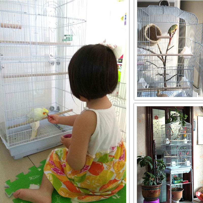 Portable Wire Bird Cage for Parrot Pet Display