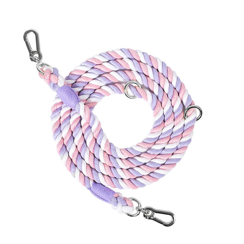 Woven Rainbow Running Dog Leash Multi-functional