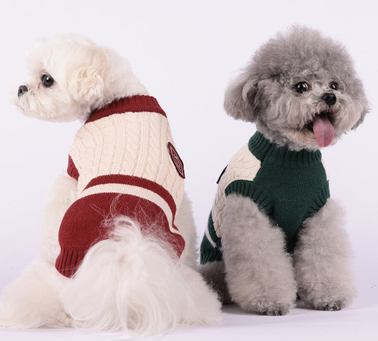 Preppy Style Dog Winter Warm Clothes